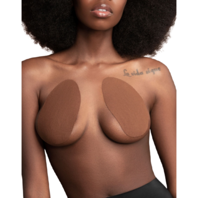 SOTTOPIEDE PER ALZAGLIO REGGISENO BYE + 3 COPPIA COPRI COPRI NIPLES IN RASO – MARRONE SCURO TAGLIA AC