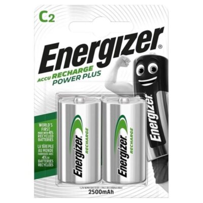 BATTERIA RICARICABILE ENERGIZER POWER PLUS HR14 C 2500mAh 2 UNITÀ
