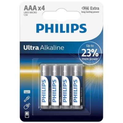 PHILIPS BATTERIA ULTRA ALCALINA AAA LR03 4 UNITÀ