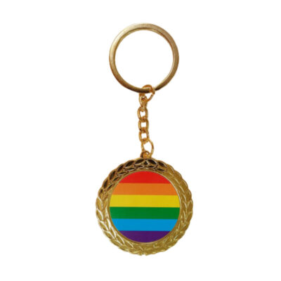 PRIDE – PORTACHIAVI ROTONDO CON BANDIERA LGBT