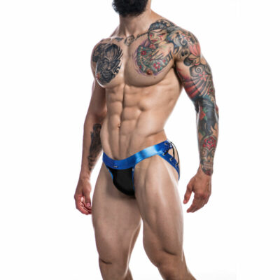 CUT4MEN – JOCKSTRAP DESIRE IN PELLE BLU XL