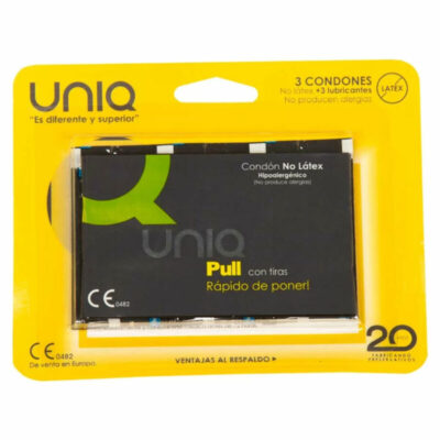PRESERVATIVO SENZA LATTICE UNIQ PULL CON STRISCE 3 UNITÀ