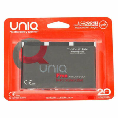 PRESERVATIVO SENZA LATTICE UNIQ FREE CON ANELLO DI PROTEZIONE 3 UNITÀ
