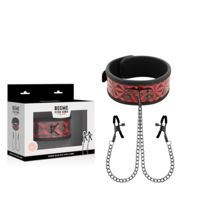COLLARE BEGME RED EDITION CON MORSETTI PER CAPEZZOLI