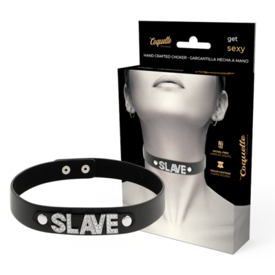 COQUETTE CHIC DESIRE CHOKER ARTIGIANALE IN PELLE VEGAN – SLAVE
