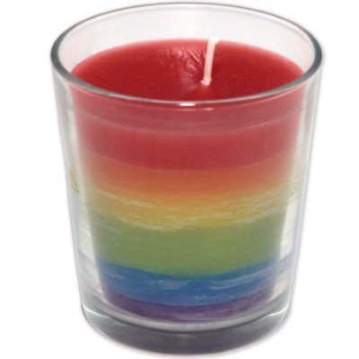 PRIDE – TAZZA DI CANDELA CON BANDIERA LGBT