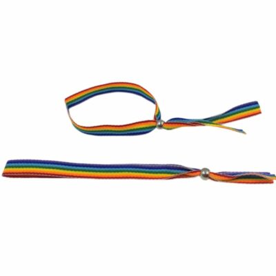 PRIDE – BRACCIALE A SFERA IN ARGENTO CON BANDIERA LGBT