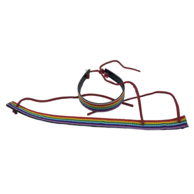 PRIDE – BRACCIALE IN PELLE NERA LGBT FLAG