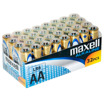 PACCHETTO MAXELL BATTERIA ALCALINA AA LR6 * 32 UDS